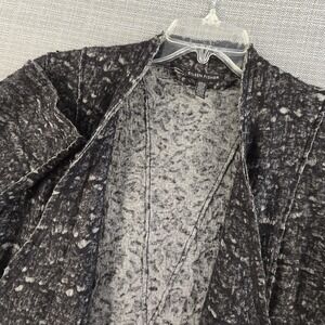 Eileen Fisher Sweater Womens Small Gray Open Front Drape Cardigan Virgin Wool